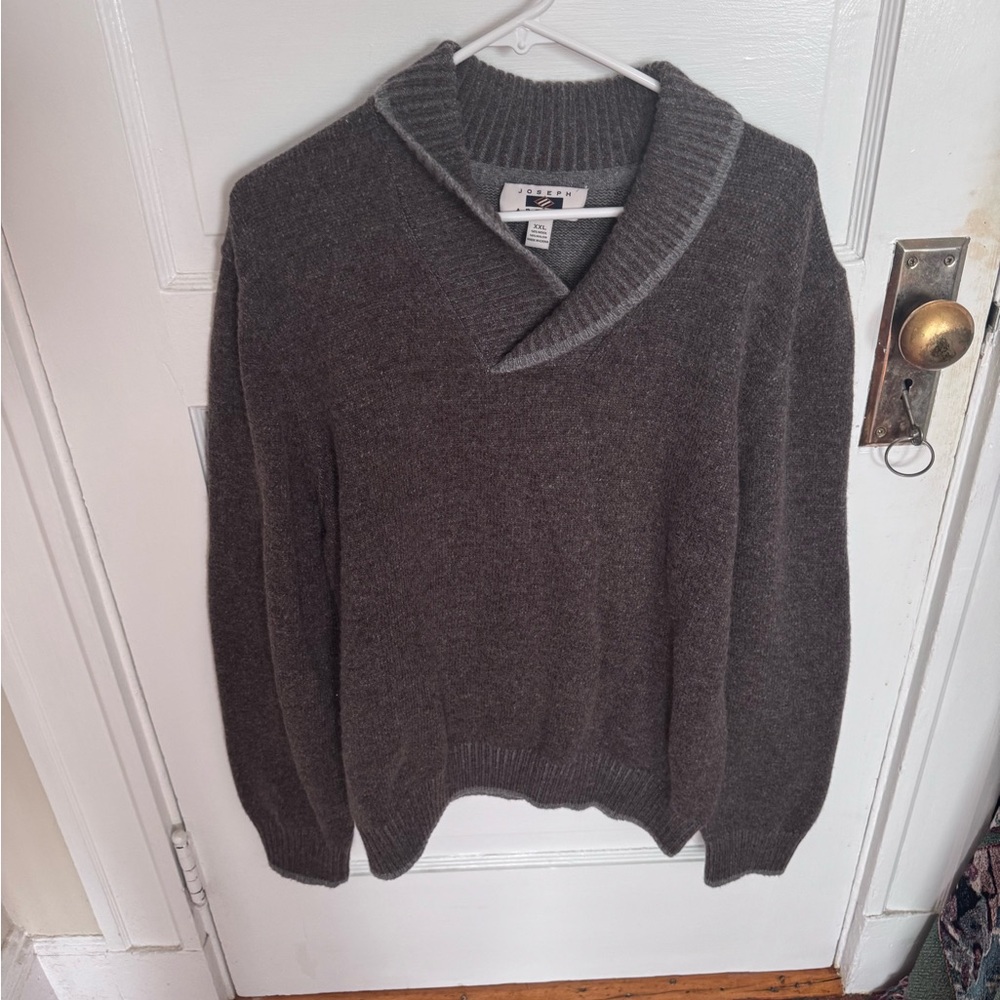 Joseph Abboud Brown and Grey V-Neck Sweater